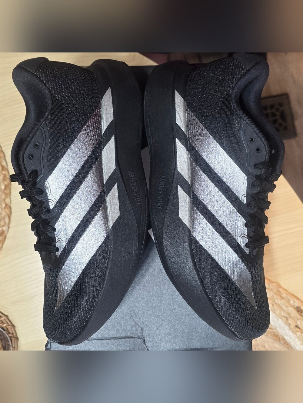 Adsize 7 Adizero Pacer KZ8979 Core Black Iron Metallic Women's - Picture 6 of 11